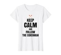 Barreur de l'équipage d'aviron Steersman - Suivez Le T-Shirt Graphique avec Valeur, Femme, Blanc, XL