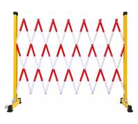 Barricade extensible en métal FRP mobile avec roues Barricades de circulation rétractables pour la sécurité scolaire et la construction Rouge et jaune 120 x 600 cm