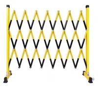 Barricade extensible en métal rétractable avec roues - Barrière d'isolation FRP mobile pour la sécurité scolaire et la construction - Rouge/jaune - 120 x 600 cm