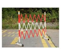 Barricade métallique extensible rouge - Clôture télescopique isolée en FRP pour chantiers de construction de sécurité et isolation scolaire 120 x 300 cm Solution de garde-corps