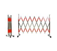 Barricade Mobile rétractable - Porte de barrière de contrôle de la Foule en Acier Inoxydable, clôture de trafic Pliante Portable, 3,9x9,8ft, Argent et Rouge pour l'allée et la sécurité des