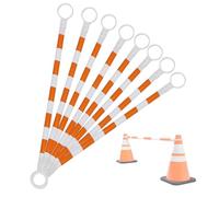 Barricades Extensibles en Forme de cône de signalisation, barrières de sécurité rétractables de 1,2 à 2 m pour parkings et Zones de travaux, légères, Orange et Blanches (Paquet de 8)
