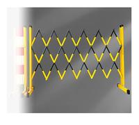 Barricades métalliques extensibles avec roulettes - Garde-corps de sécurité réglable pour clôture, allée, route et garage - Barrière rétractable en ciseaux (jaune)