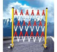 Barricades métalliques extensibles rétractables - Barrière de circulation en fibre de verre robuste, supports de barrière mobiles pliables pour usage industriel (3 m)