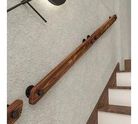 Barrier D'Escalier En Bois Industriel Rustique Banister Avec Montage de Support En Fer Forgé, Loft À La Maison Contre Le Mur/2Ft/60Cm