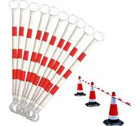 Barrière à Bande Rétractable x10, 1,2-2m, Ruban de Sécurité Rouge/Blanc Réf.