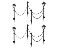 Barrière à Chaîne 2 Lampe Solaire et 2 Poteaux Jardin Terrasse Patio vidaXL