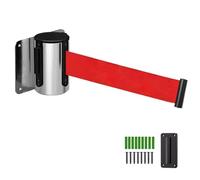 barrière à cordes, Barrière de sécurité murale rétractable for files d'attente, ceinture for le contrôle des foules avec rouge 2 m/3 m/5 m(B,2M/6.5FT)