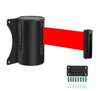 barrière à cordes, Barrière murale de contrôle des foules avec ceinture rouge 2 m/3 m/5 m for intérieur et extérieur, épicerie, magasin détail, stade, école(A,2M/6.5FT)