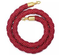 Barrière à cordes pour files d'attente Barrières de contrôle des foules en corde de différentes tailles, avec crochets métalliques(Red C,2M)
