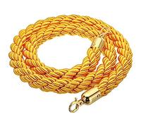 Barrière à cordes pour files d'attente, Corde de barrière 1 pièce-corde chanvre 100-305cm avec 2 crochets d'extrémité for le théâtre gestion file d'attente contrôle des foules(Yellow,6ft/185cm)