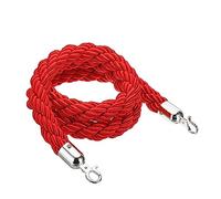 Barrière à cordes pour files d'attente Corde de barrière de contrôle des foules en nylon avec crochet en métal multicolore 2 à 10 pieds(Red,2.7M)