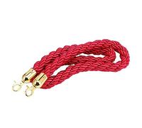 Barrière à cordes pour files d'attente Corde de barrière de contrôle des foules multicolore 0,6-3 m en nylon chanvre avec crochets en acier inoxydable(Red,Length 1.7M/5.6Ft/67In)