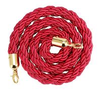 Barrière à cordes pour files d'attente Corde de contrôle des foules avec crochets en métal poli, multicolore, plusieurs tailles(Red,8Ft/245Cm)