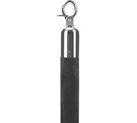 Barrière à cordes pour files d'attente Corde de maintien de foule avec crochets Crown Top, épaisseur 3 cm, paquet de 1,5 m(Black)