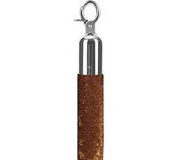 Barrière à cordes pour files d'attente Corde de maintien de foule avec crochets Crown Top, épaisseur 3 cm, paquet de 1,5 m(Brown)