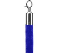 Barrière à cordes pour files d'attente Corde de maintien de foule avec crochets Crown Top, épaisseur 3 cm, paquet de 1,5 m(Blue)