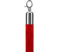 Barrière à cordes pour files d'attente Corde de maintien de foule avec crochets Crown Top, épaisseur 3 cm, paquet de 1,5 m(Red)