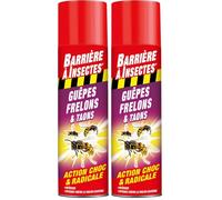 BARRIERE A INSECTES Aérosol contre les Guêpes, Frelons, Taons, Prêt à l'emploi, 400 ml, BARGUEP400 (Lot de 2)