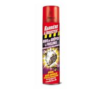 BARRIERE A INSECTES Aérosol mousse enveloppante spécial nids de guêpes et frelons, 300 ml, BARMOGUEP300