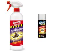 BARRIERE A INSECTES Pulvérisateur Spécial Araignées, Prêt à l'emploi, jusqu’à 3 semaines, 750 ml, BARAIGNE750 & Kapo Choc Araignees, Foudroyant