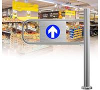 Barrière à rebond automatique - Porte d'accès piéton à 1 voie - Ouverture manuelle à 90° - Pour supermarchés, usines, parcs - Barrière de sécurité 100 x 100 cm pour une entrée sécurisée