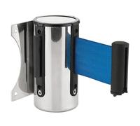 Barrière à sangle pour file d'attente, Contrôle des foules extérieur 5M for la gestion files d'attente à montage mural Poste de sport Solution sécurité extensible bleue(Blue,3meters)