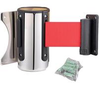 barrière à sangle rétractable fixée au mur, Barrière De Ceinture Rétractable Murale En Acier Inoxydable, for File D'attente Contrôle Des Foules