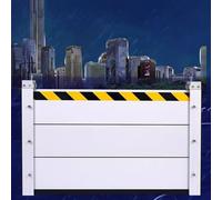 Barrière Anti-Inondation Aluminium, Batardeau Réutilisable, Barrière de Protection Contre Les Inondations avec Bande Réfléchissante, pour Sous-sol, Entrée, Porte de Garage(140x20cm)