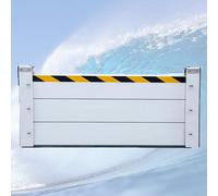 barrière anti-inondation amovible, Barrière anti-inondation en alliage d'aluminium avec bande réfléchissante et joint caoutchouc, barrages temporaires amovibles(110 * 40cm/43.3 * 15.8in)