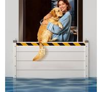 BarrièRe Anti-Inondation RéUtilisable Aluminium Batardeau Anti Inondation Multifonctionnel BarrièRes Anti-Inondation pour Les EntréEs De Portails De Garages,Argent,290 * 80cm