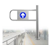 Barrière battante en acier inoxydable pour supermarchés et bibliothèques - Barrière de sécurité pour magasins et zones publiques - 60 x 100 cm