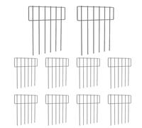 Barrière d'animaux pour clôture de jardin - 10 bordures de clôture de jardin antirouille sans creuser | Défense décorative de piquets de terre pour clôture de jardin en métal | Clôture frontière