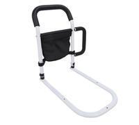 Barrière d'assistance au lit for personnes âgées avec barre d'appui | Barrière de sécurité de lit robuste, double barre d'appui, poche de rangement
