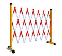 Barrière de barrière extensible robuste - Clôture de sécurité routière rétractable pour un usage industriel et domestique - Barrière métallique portable - Rouge/blanc 1,2 m d'installation facile et