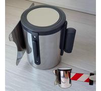 Barrière de ceinture murale pour file d'attente, 2/3/5/10 m de cordon de ruban de sécurité avec accessoires de montage, boîtier en acier inoxydable pour contrôle de la foule d'événements