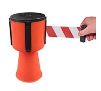 Barrière de ceinture Portable, barrière rétractable montée sur cône, 2/3/5M, sommet for la circulation, nécessite le verrouillage plusieurs unités(3M(9.8FT))