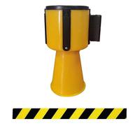 Barrière de ceinture portable, cône circulation rétractable, style bande d'avertissement dangereux, barrière 2/3/5M, for blocage et zones piétonnes(2M(6.6FT))
