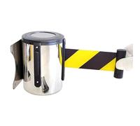 Barrière de ceinture rétractable avec boîtier en acier inoxydable et accessoires de montage pour cordon de sécurité mural, 2 m, 3 m, 5 m, 10 m disponibles