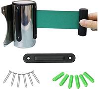 Barrière de ceinture rétractable - Barrière murale de contrôle des foules avec coque en acier inoxydable, prend en charge la décélération automatique de la ceinture et le bouton de verrouillage (C 3M/