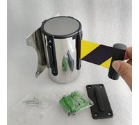 Barrière de ceinture rétractable, cordon de sécurité mural avec boîtier en acier inoxydable et accessoires de montage, idéal pour le contrôle des foules et les applications de sécurité