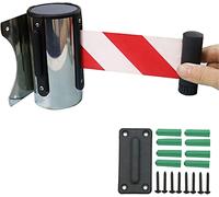 Barrière de ceinture rétractable en acier inoxydable 2/3/5M - Barrière murale de contrôle des foules, prend en charge la décélération automatique de la ceinture et le bouton de verrouillage (C 2M/6.6F