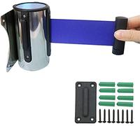 Barrière de ceinture rétractable en acier inoxydable 2/3/5M - Barrière murale de contrôle des foules, prend en charge la décélération automatique de la ceinture et le bouton de verrouillage (C 2M/6.6F