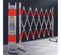Barrière de circulation extensible, clôture rétractable en acier inoxydable, barricade industrielle en métal avec roues universelles, barrière mobile flexible