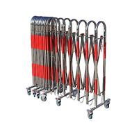 Barrière de Circulation Extensible et Portable - Clôture de sécurité Pliable sur Roues, barrière routière Mobile pour événements et sécurité, Fermeture de Garage, Argent, 1,1 x 4 m