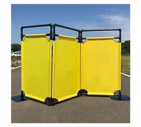 Barrière de Circulation Mobile et rétractable - Barrière de sécurité à 3 Panneaux pour allée, Portail Ciseaux Extensible pour centres commerciaux et Chantiers, 99 cm de h