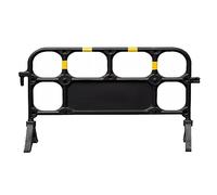 barrière de circulation pliable, Barrière extensible en plastique for allées, escaliers et parkings, barrière mobile portable for le contrôle des foules(Black,1pcs)