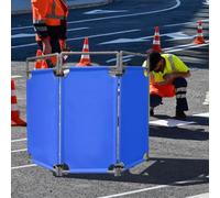 Barrière de circulation portable - Clôture mobile extensible de 1 m avec barrière de sécurité et panneau d'avertissement pour allée de garde-corps temporaire pour la construction et l'entretien des