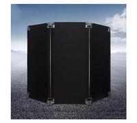 Barrière de Circulation rétractable - Barrière de sécurité Mobile à 3 Panneaux pour allées et Chantiers, barrière Ciseaux Extensible de 99 cm de Haut, Noire, Lot de 4 pou