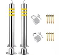 Barrière de circulation SS - Poteau délinéateur amovible 60/75/90/110 cm avec bande réfléchissante for trottoirs/allées/parkings(2 pack/44inch)